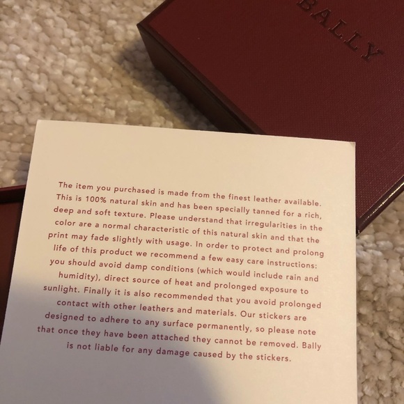 NIB Authentic NEW Bally Leather Sticker - Picture 3 of 6